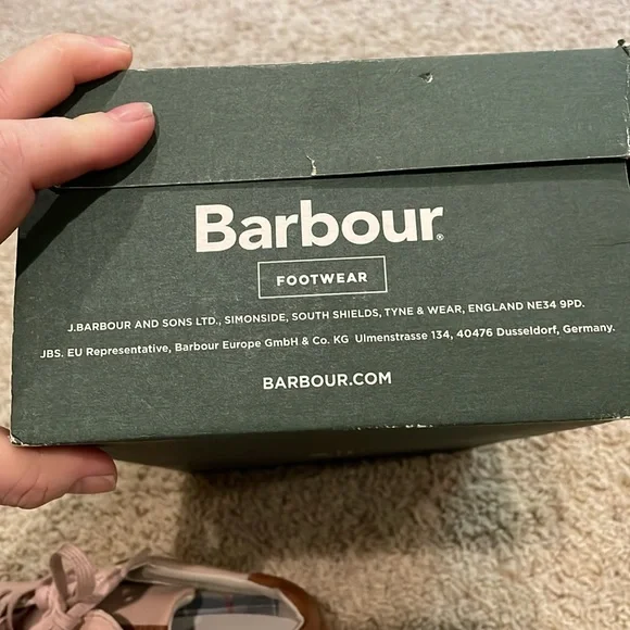 Barbour Blush Pink Leather Sneakers UK6 USA8 NEW IN THE BOX - Picture 6 of 8